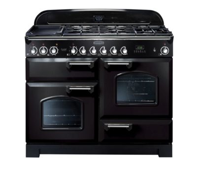 Rangemaster  Classic Deluxe 110 Dual Fuel Range Cooker - Black & Chrome